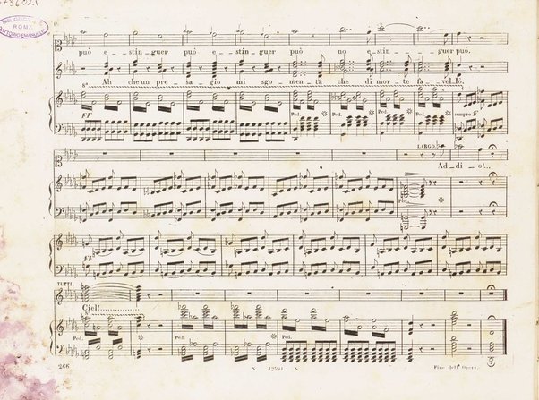 Saffo : tragedia lirica in 3 parti di S. Cammarano / musica del maestro cavaliere Giovanni Pacini