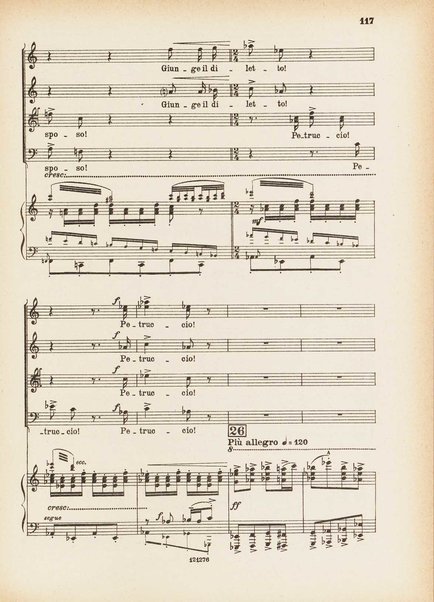 La bisbetica domata : quattro atti di Arturo Rossato (dalla commedia di G. Shakespeare) / per la musica di Mario Persico ; riduzione per canto e pianoforte di Mario Pilati