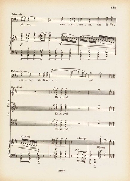 La bisbetica domata : quattro atti di Arturo Rossato (dalla commedia di G. Shakespeare) / per la musica di Mario Persico ; riduzione per canto e pianoforte di Mario Pilati