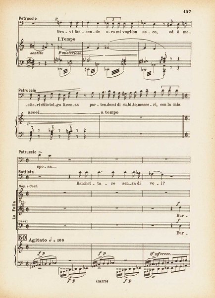 La bisbetica domata : quattro atti di Arturo Rossato (dalla commedia di G. Shakespeare) / per la musica di Mario Persico ; riduzione per canto e pianoforte di Mario Pilati