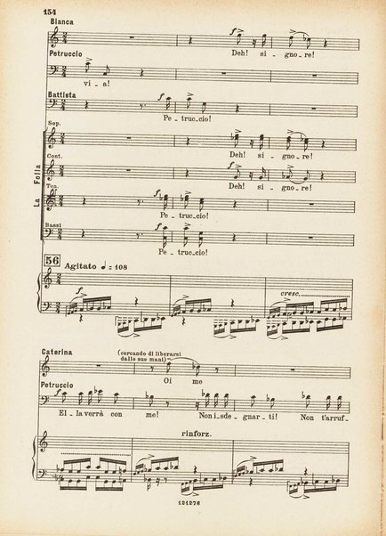 La bisbetica domata : quattro atti di Arturo Rossato (dalla commedia di G. Shakespeare) / per la musica di Mario Persico ; riduzione per canto e pianoforte di Mario Pilati