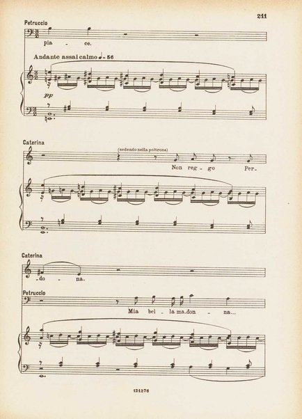 La bisbetica domata : quattro atti di Arturo Rossato (dalla commedia di G. Shakespeare) / per la musica di Mario Persico ; riduzione per canto e pianoforte di Mario Pilati