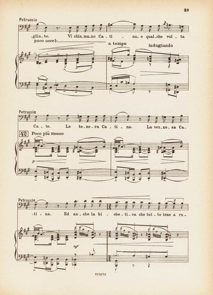 La bisbetica domata : quattro atti di Arturo Rossato (dalla commedia di G. Shakespeare) / per la musica di Mario Persico ; riduzione per canto e pianoforte di Mario Pilati