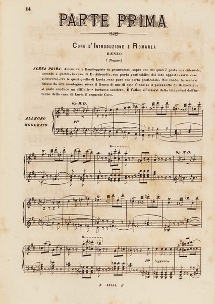 I promessi sposi : melodramma in 4 parti / musica di Amilcare Ponchielli ; riduzione per canto e pianoforte di V. H. Zavertal
