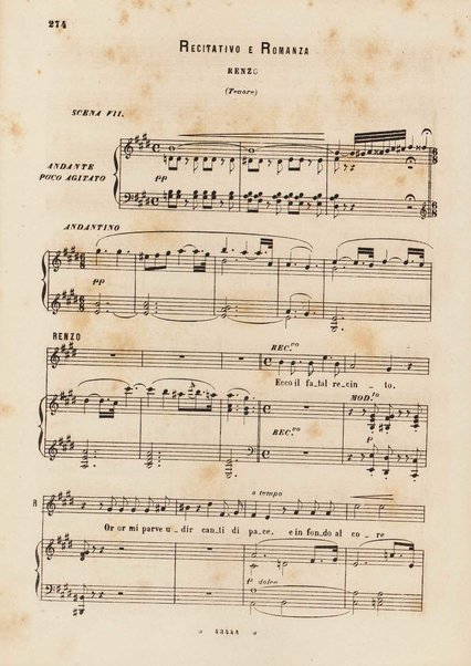 I promessi sposi : melodramma in 4 parti / musica di Amilcare Ponchielli ; riduzione per canto e pianoforte di V. H. Zavertal