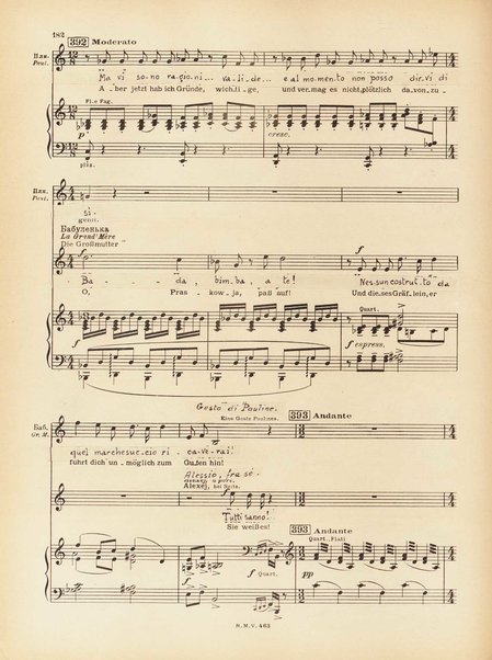 Le joueur : opéra en 4 actes et actes et 6 tableaux : op. 24 / Serge Prokofieff ; livret du compositeur tiré de la nouvelle de Dostoevsky ; version française de P. Spaak ; Deutsche Ueberstzung von Gustav v. Festenberg ; réduction pour chant et piano par l'auteur