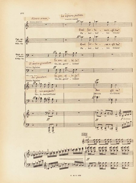 Le joueur : opéra en 4 actes et actes et 6 tableaux : op. 24 / Serge Prokofieff ; livret du compositeur tiré de la nouvelle de Dostoevsky ; version française de P. Spaak ; Deutsche Ueberstzung von Gustav v. Festenberg ; réduction pour chant et piano par l'auteur