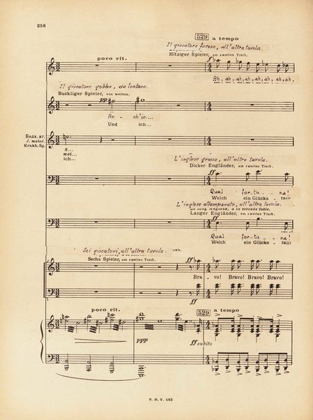 Le joueur : opéra en 4 actes et actes et 6 tableaux : op. 24 / Serge Prokofieff ; livret du compositeur tiré de la nouvelle de Dostoevsky ; version française de P. Spaak ; Deutsche Ueberstzung von Gustav v. Festenberg ; réduction pour chant et piano par l'auteur