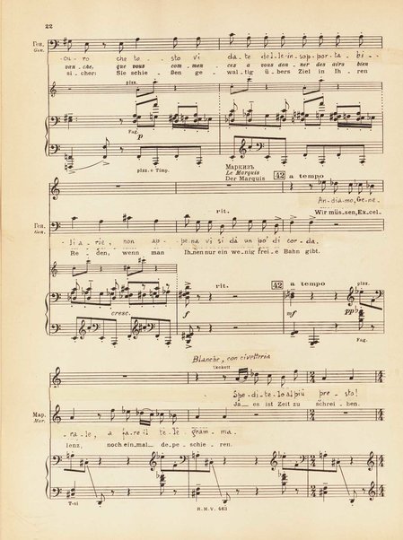 Le joueur : opéra en 4 actes et actes et 6 tableaux : op. 24 / Serge Prokofieff ; livret du compositeur tiré de la nouvelle de Dostoevsky ; version française de P. Spaak ; Deutsche Ueberstzung von Gustav v. Festenberg ; réduction pour chant et piano par l'auteur