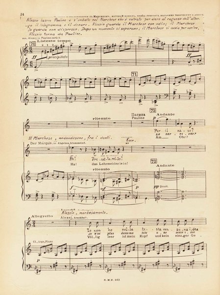 Le joueur : opéra en 4 actes et actes et 6 tableaux : op. 24 / Serge Prokofieff ; livret du compositeur tiré de la nouvelle de Dostoevsky ; version française de P. Spaak ; Deutsche Ueberstzung von Gustav v. Festenberg ; réduction pour chant et piano par l'auteur