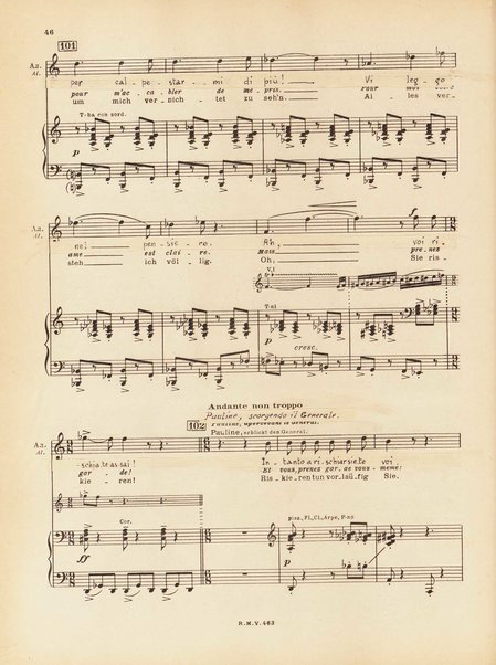 Le joueur : opéra en 4 actes et actes et 6 tableaux : op. 24 / Serge Prokofieff ; livret du compositeur tiré de la nouvelle de Dostoevsky ; version française de P. Spaak ; Deutsche Ueberstzung von Gustav v. Festenberg ; réduction pour chant et piano par l'auteur