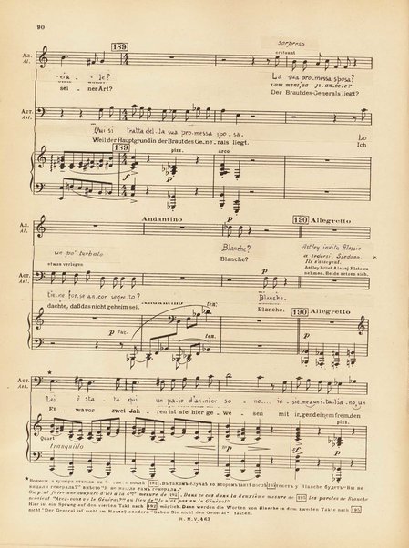 Le joueur : opéra en 4 actes et actes et 6 tableaux : op. 24 / Serge Prokofieff ; livret du compositeur tiré de la nouvelle de Dostoevsky ; version française de P. Spaak ; Deutsche Ueberstzung von Gustav v. Festenberg ; réduction pour chant et piano par l'auteur