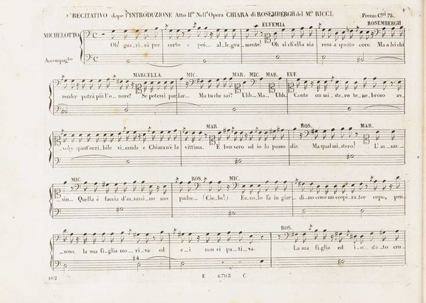 Chiara di Rosembergh : melodramma in due atti / posto in musica dal M.⁰ Luigi Ricci