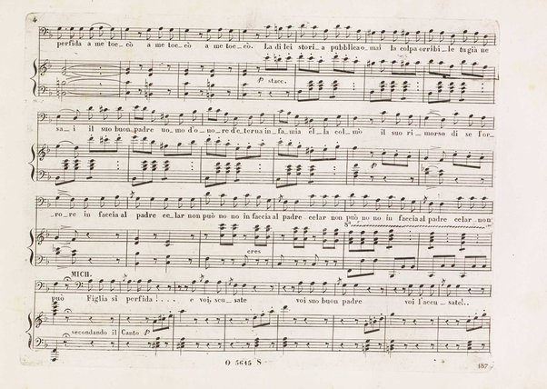 Chiara di Rosembergh : melodramma in due atti / posto in musica dal M.⁰ Luigi Ricci