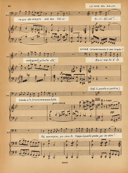 Le coq d'or : conte-fable : opéra en 3 actes / N. Rimsky-Korsakow ; paroles russes (d'après Pouchkine) de V. Bielsky ; paroles françaises de M. D. Calvocoressi