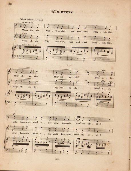 Genoveva : Oper in vier Acten nach Tieck und F. Hebbel : 81s Werk / Musik von Robert Schumann ; Clavierauszug von Clara Schumann, geb. Wiek