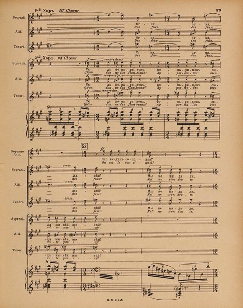 Le rossignol : conte lyrique en trois actes de I. Strawinsky et S. Mitousoff, d'après Andersen / Igor Strawinsky ; traduction francais de M. D. Calvocoressi ; réduction pour chant et piano par l'auteur