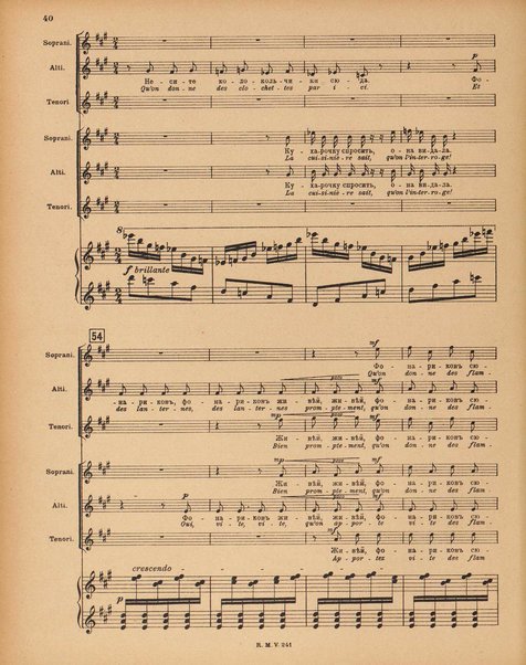 Le rossignol : conte lyrique en trois actes de I. Strawinsky et S. Mitousoff, d'après Andersen / Igor Strawinsky ; traduction francais de M. D. Calvocoressi ; réduction pour chant et piano par l'auteur