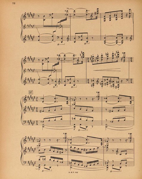 Le rossignol : conte lyrique en trois actes de I. Strawinsky et S. Mitousoff, d'après Andersen / Igor Strawinsky ; traduction francais de M. D. Calvocoressi ; réduction pour chant et piano par l'auteur