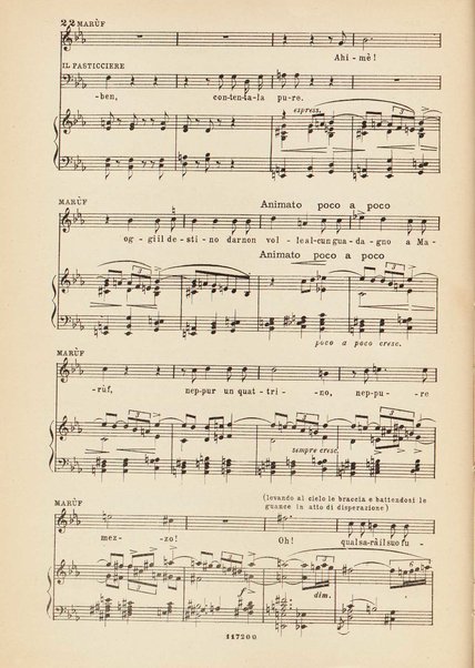 Marùf, ciabattino del Cairo : opera comica in cinque atti : tratta dalle Mille e una notte, secondo la traduzione del dr. J. C. Mardrus / poema di Lucien Népoty ; tradotto ritmicamente in italiano da Carlo Clausetti ; musica di Henri Rabaud ; riduzione per canto e pianoforte dell'autore