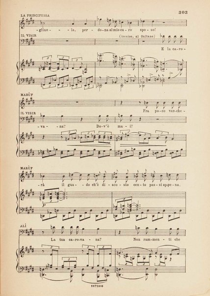 Marùf, ciabattino del Cairo : opera comica in cinque atti : tratta dalle Mille e una notte, secondo la traduzione del dr. J. C. Mardrus / poema di Lucien Népoty ; tradotto ritmicamente in italiano da Carlo Clausetti ; musica di Henri Rabaud ; riduzione per canto e pianoforte dell'autore