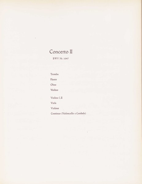 Sechs Brandenburgische Konzerte. 2