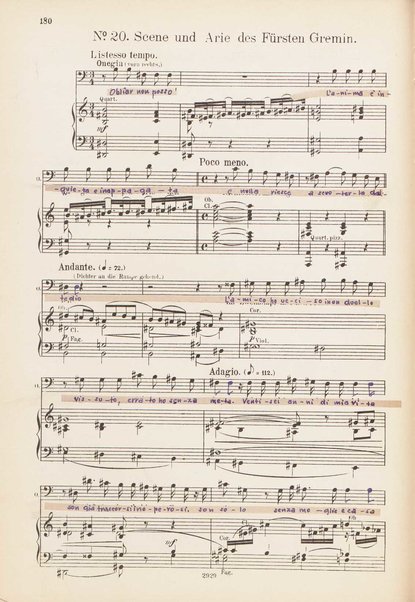 Eugen Onegin : lirische Szenen in drei Aufzügen / Text nach Puschkin ; Deutsch von A. Bernhard ; Musik von P. Tschaikowsky ; Klavierauszug vom Komponisten