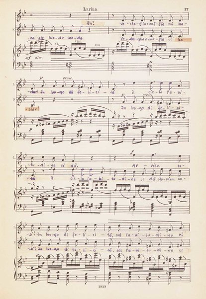 Eugen Onegin : lirische Szenen in drei Aufzügen / Text nach Puschkin ; Deutsch von A. Bernhard ; Musik von P. Tschaikowsky ; Klavierauszug vom Komponisten