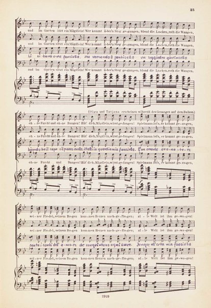 Eugen Onegin : lirische Szenen in drei Aufzügen / Text nach Puschkin ; Deutsch von A. Bernhard ; Musik von P. Tschaikowsky ; Klavierauszug vom Komponisten