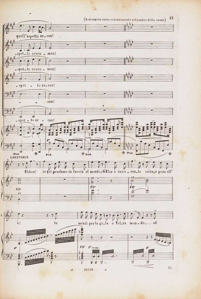 Lohengrin : grande opera romantica in tre atti / parole e musica di R. Wagner ; traduzione italiana dal testo originale tedesco di Salvatore De C. Marchesi