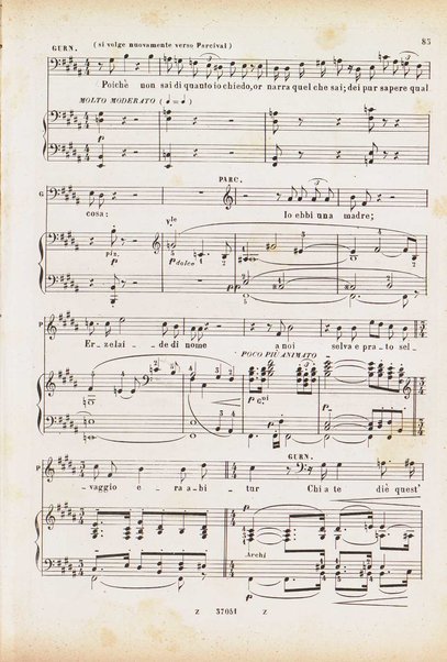 Parcival : dramma mistico in 3 atti / poesia e musica di Riccardo Wagner ; versione ritmica dal tedesco di A. Zanardini