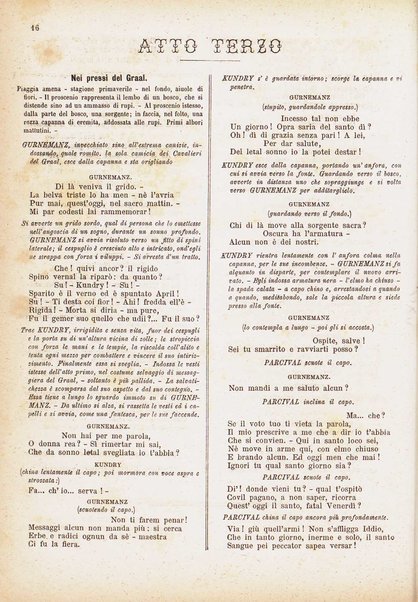 Parcival : dramma mistico in 3 atti / poesia e musica di Riccardo Wagner ; versione ritmica dal tedesco di A. Zanardini