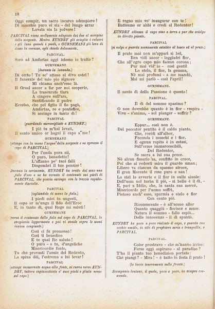 Parcival : dramma mistico in 3 atti / poesia e musica di Riccardo Wagner ; versione ritmica dal tedesco di A. Zanardini