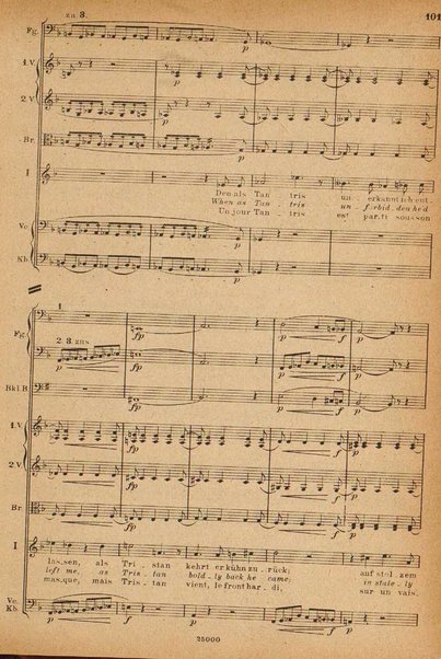 Tristan und Isolde / von Richard Wagner ; english translation by H. and F. Corder ; version française commencée par Alfred Ernst terminée par L. de Fourcaud et P. Brück