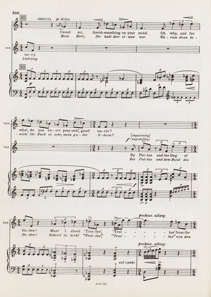 Troilus and Cressida : opera in three acts / libretto by Christopher Hassall ; german translation by Ernst Roth ; music by William Walton