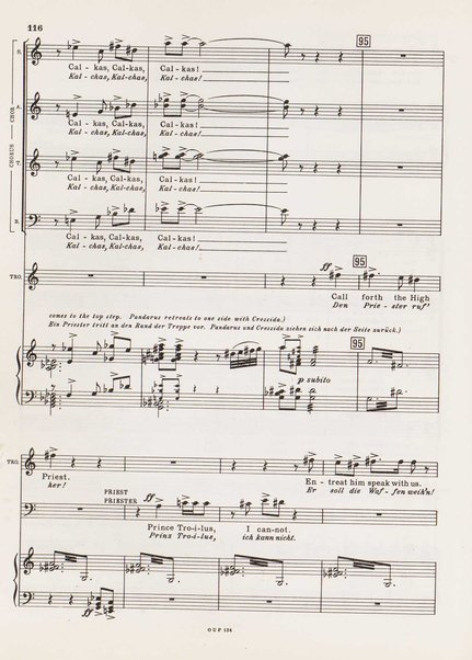 Troilus and Cressida : opera in three acts / libretto by Christopher Hassall ; german translation by Ernst Roth ; music by William Walton