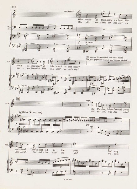 Troilus and Cressida : opera in three acts / libretto by Christopher Hassall ; german translation by Ernst Roth ; music by William Walton