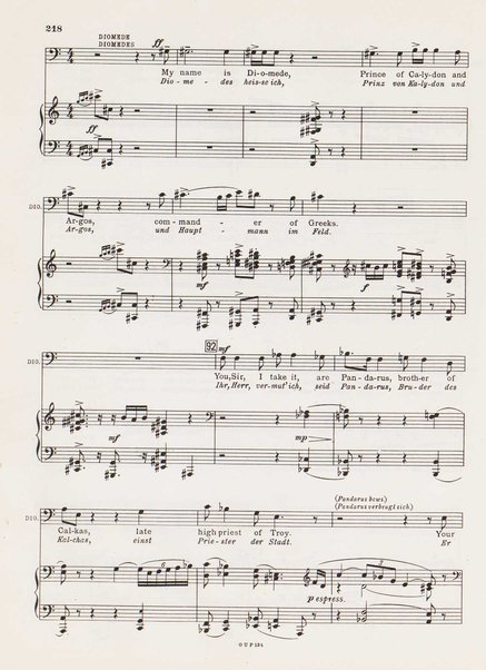 Troilus and Cressida : opera in three acts / libretto by Christopher Hassall ; german translation by Ernst Roth ; music by William Walton