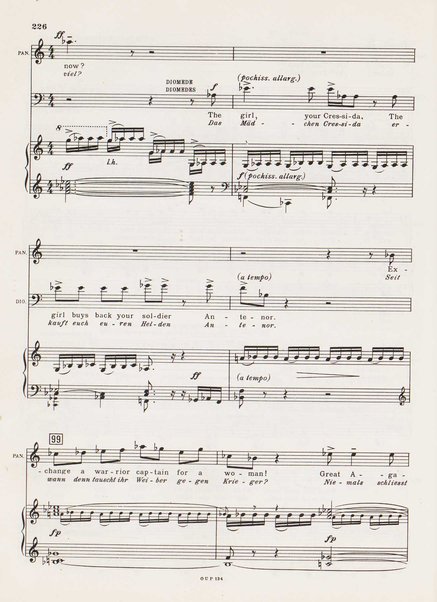 Troilus and Cressida : opera in three acts / libretto by Christopher Hassall ; german translation by Ernst Roth ; music by William Walton