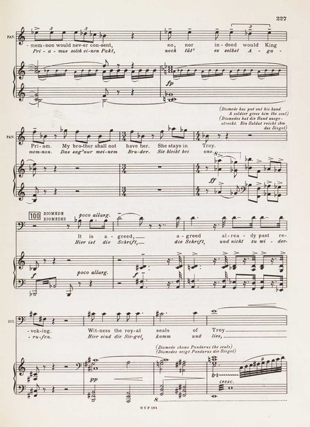 Troilus and Cressida : opera in three acts / libretto by Christopher Hassall ; german translation by Ernst Roth ; music by William Walton