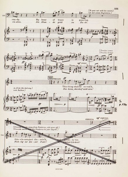 Troilus and Cressida : opera in three acts / libretto by Christopher Hassall ; german translation by Ernst Roth ; music by William Walton