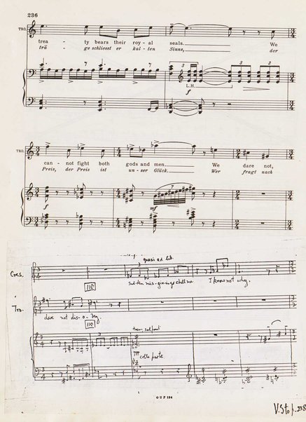 Troilus and Cressida : opera in three acts / libretto by Christopher Hassall ; german translation by Ernst Roth ; music by William Walton