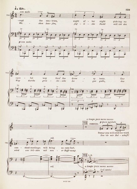 Troilus and Cressida : opera in three acts / libretto by Christopher Hassall ; german translation by Ernst Roth ; music by William Walton