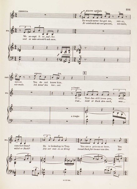 Troilus and Cressida : opera in three acts / libretto by Christopher Hassall ; german translation by Ernst Roth ; music by William Walton