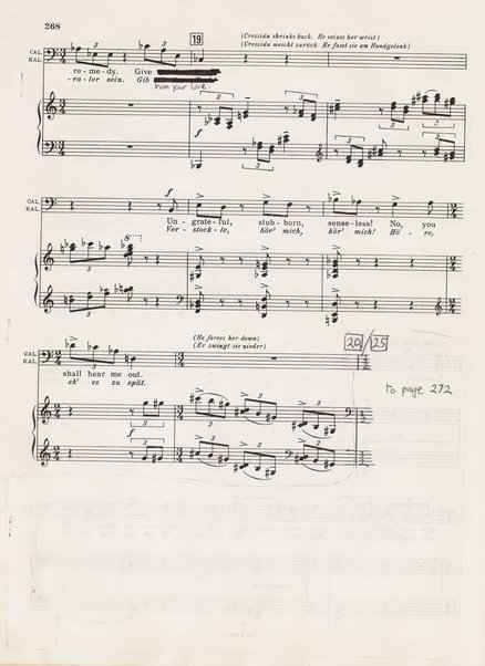 Troilus and Cressida : opera in three acts / libretto by Christopher Hassall ; german translation by Ernst Roth ; music by William Walton