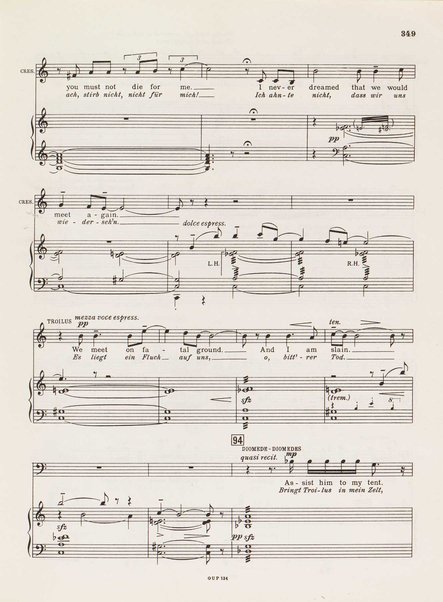 Troilus and Cressida : opera in three acts / libretto by Christopher Hassall ; german translation by Ernst Roth ; music by William Walton