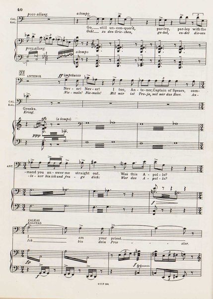 Troilus and Cressida : opera in three acts / libretto by Christopher Hassall ; german translation by Ernst Roth ; music by William Walton