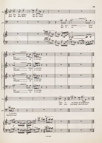 Troilus and Cressida : opera in three acts / libretto by Christopher Hassall ; german translation by Ernst Roth ; music by William Walton
