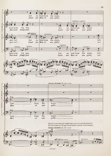 Troilus and Cressida : opera in three acts / libretto by Christopher Hassall ; german translation by Ernst Roth ; music by William Walton