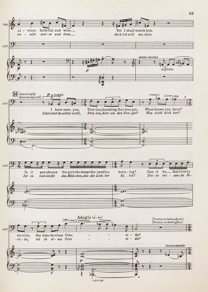 Troilus and Cressida : opera in three acts / libretto by Christopher Hassall ; german translation by Ernst Roth ; music by William Walton